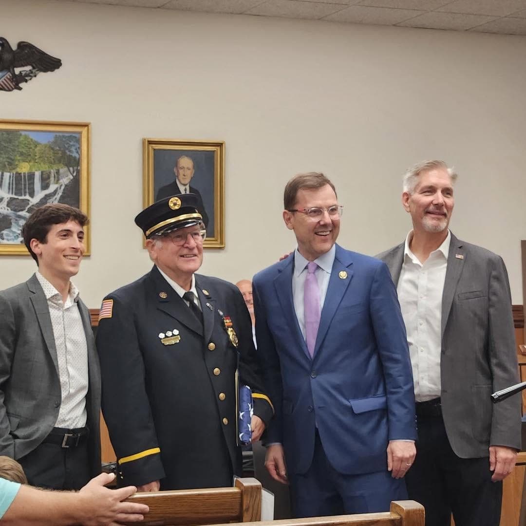 Greves is joined by Congressman Tom Kean and other officials following the recognition.